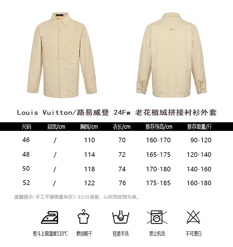 Louis Vuitton/Louis Vuitton 24Fw presbyopic flocked patchwork shirt jacket